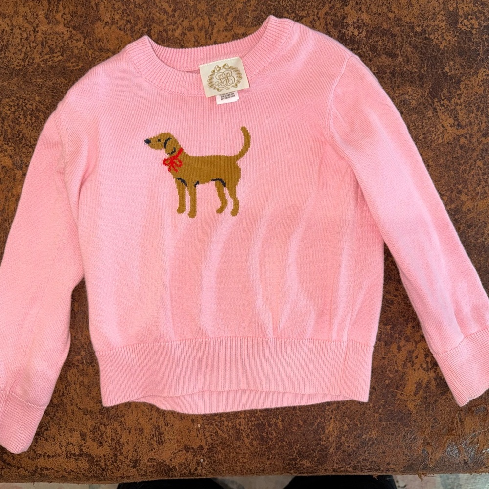 The Beaufort Bonnet Company Pink Sweater with Dog Design